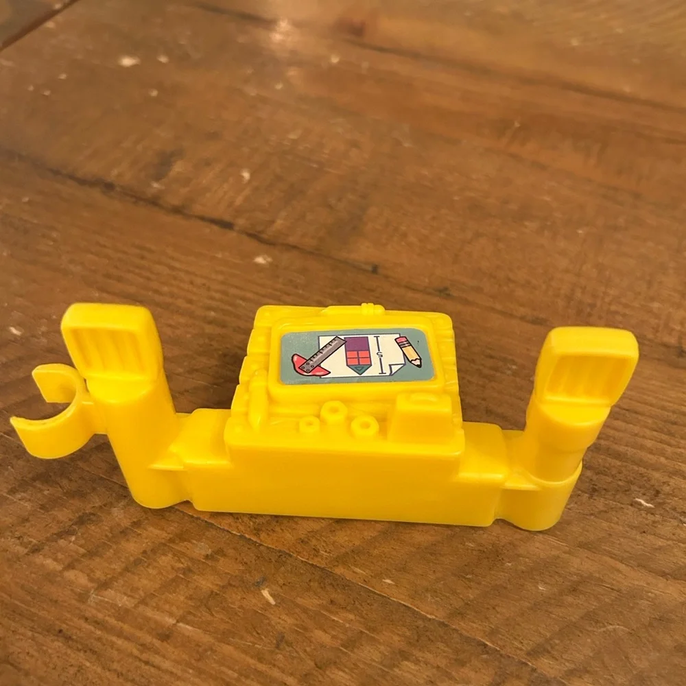 Fisher Price Little People Yellow Construction Desk Fence Piece as is
